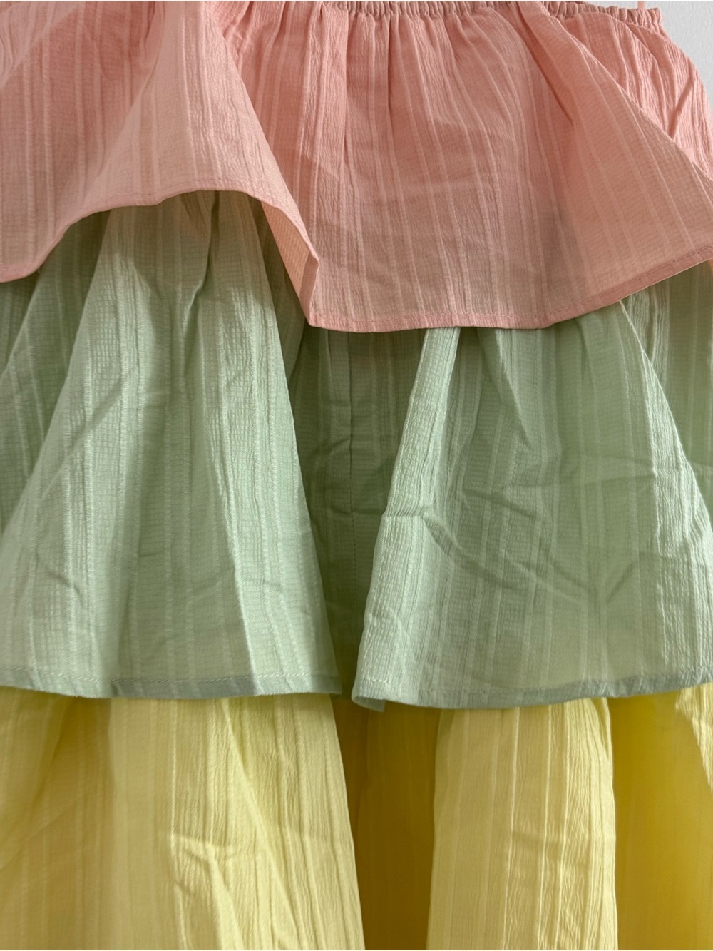 Lovelo Tiered Pastel Tank Babydoll Maxi Dress Small Preppy Bright Wedding Guest - Picture 8 of 12